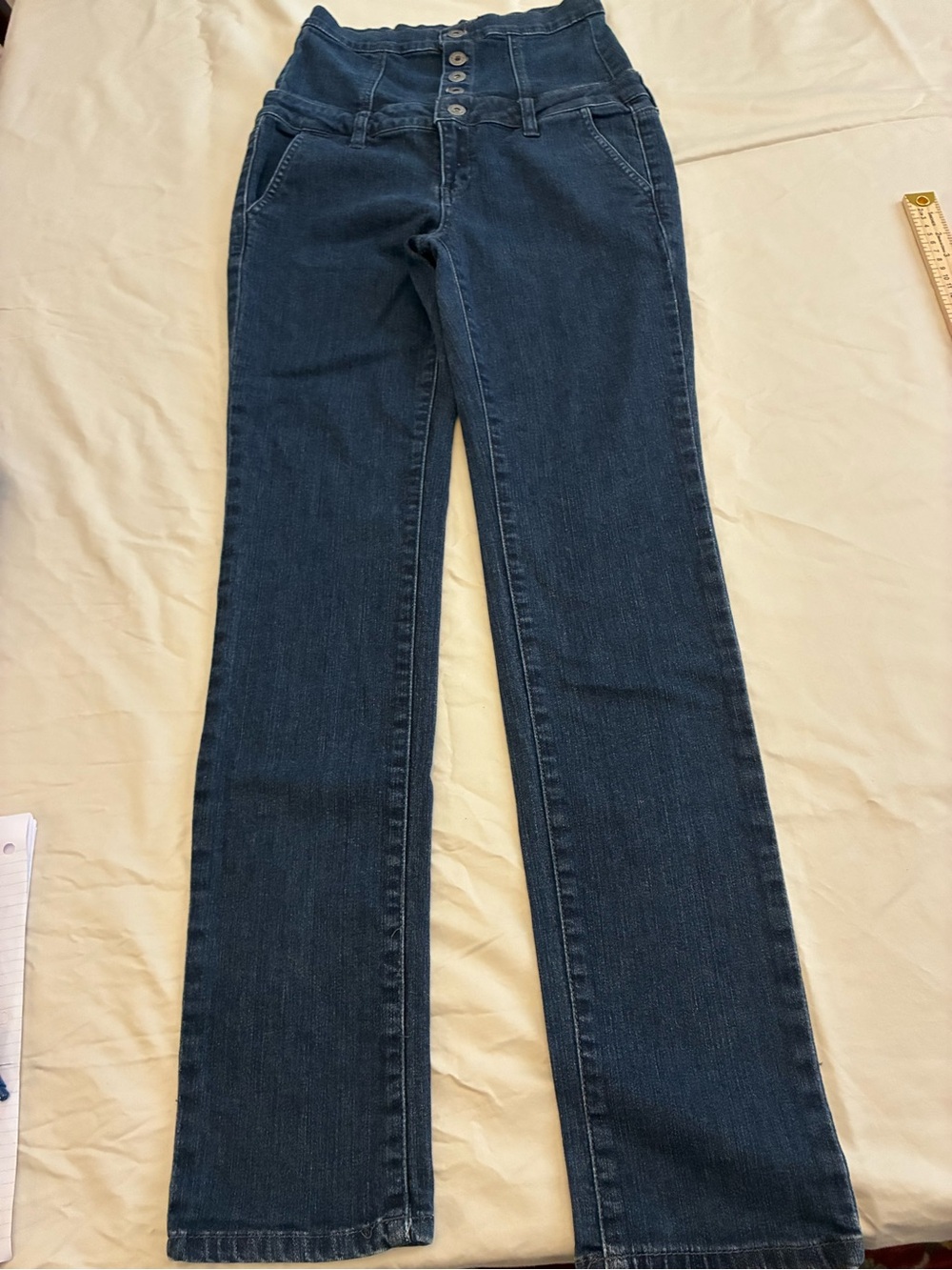 Charlotte Russe Dark Blue Jeans with high Button Waist Size 7